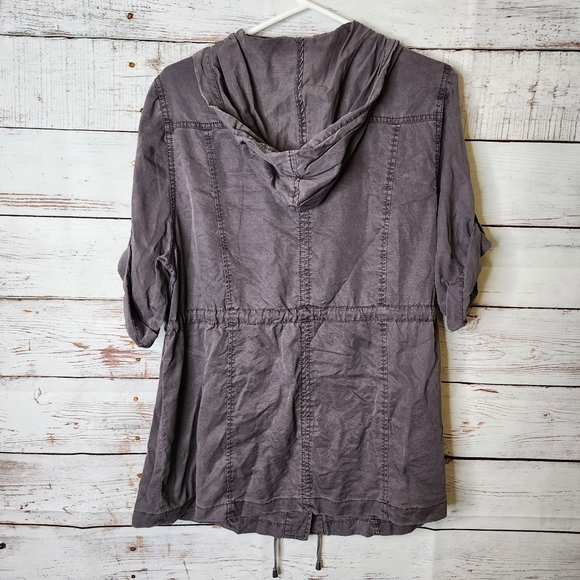 Torrid Grey Hooded Grey Anorak Ulitilty Short Sleeve Jacket...size 00 - Picture 2 of 11